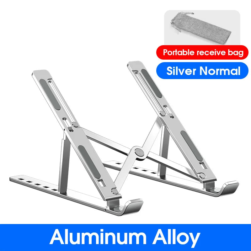 Adjustable Aluminum Laptop Stand. Ergonomic Height & Cooling