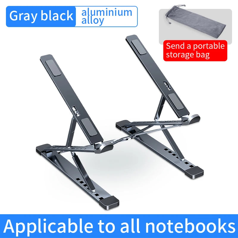Adjustable Aluminum Laptop Stand. Ergonomic Height & Cooling