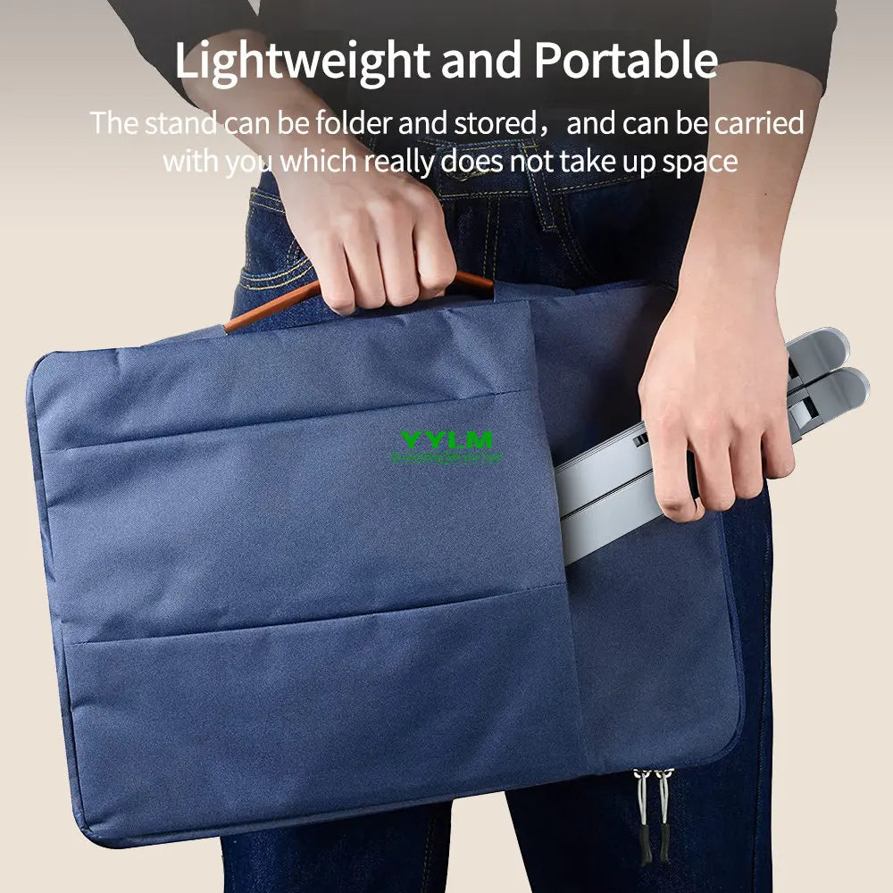Adjustable Aluminum Laptop Stand. Ergonomic Height & Cooling
