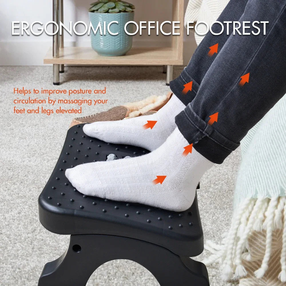 Ergonomic Under-Desk Footrest. All-Day Support & Comfort