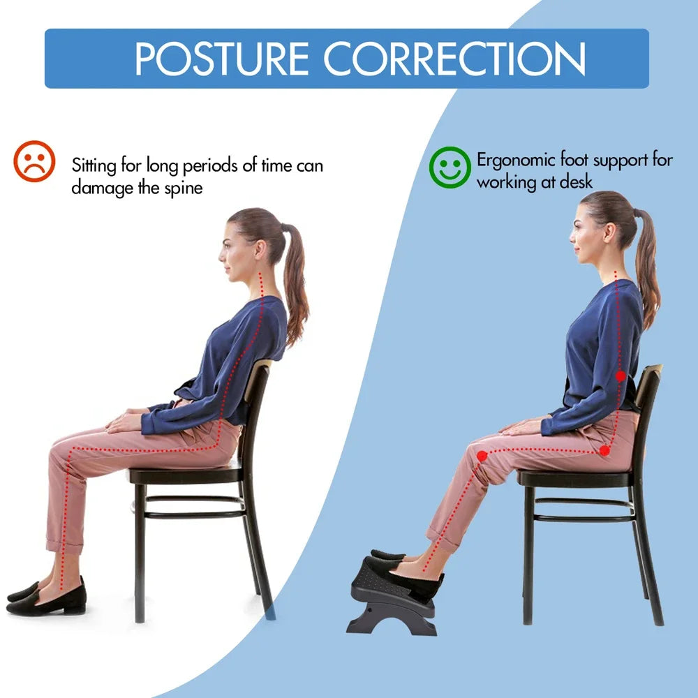 Ergonomic Under-Desk Footrest. All-Day Support & Comfort