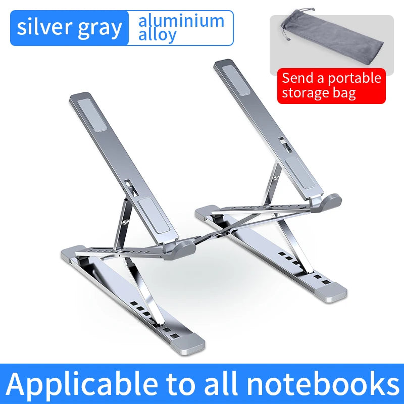 Adjustable Aluminum Laptop Stand. Ergonomic Height & Cooling